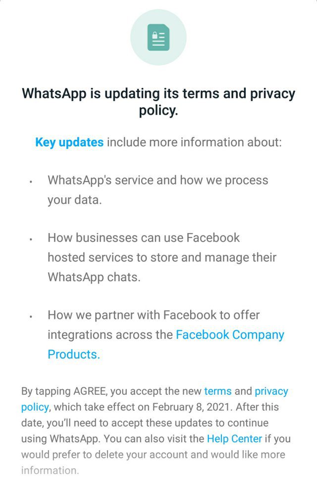 kebijakan baru whatsapp