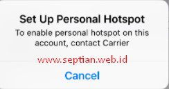 to enable personal hotspot on this account contact carrier