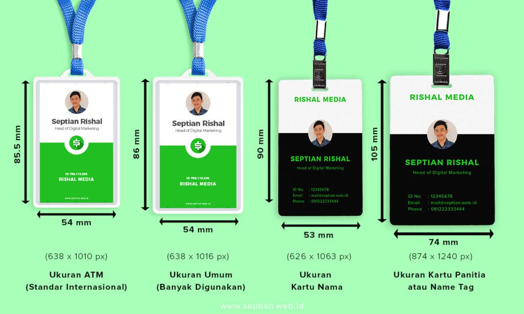 Standar Ukuran ID Card Karyawan Panitia di Indonesia