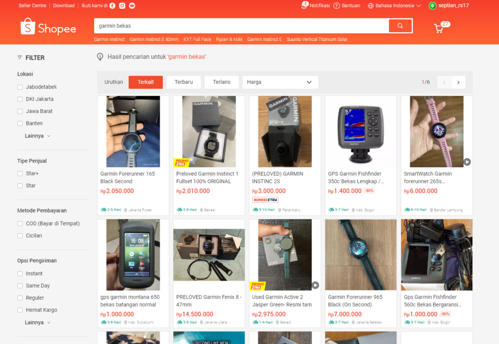 Cek di Marketplace
